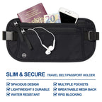 SafeTraveler Riñonera | Protección RFID | Compartimento de seguridad oculto | Para damas y caballeros