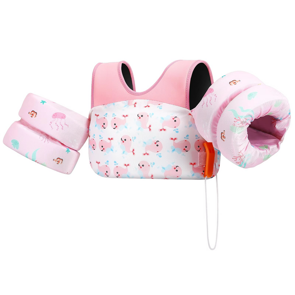 Kalsten | Chaleco de Flotación de Espuma para Niños con Manguitos y Silbato de Seguridad para Nadar y Hacer Kayak