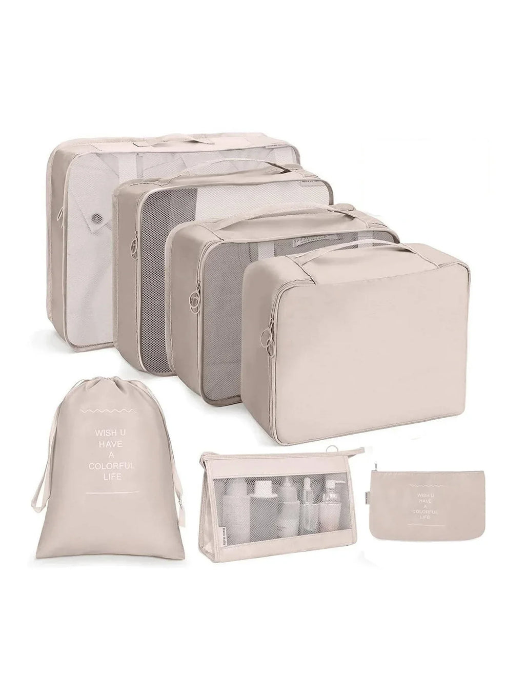 PackWunder Set de Organizadores de Viaje 7/8/9/10 piezas | Organizadores de Maleta Plegables | Para Ropa, Zapatos y Accesorios