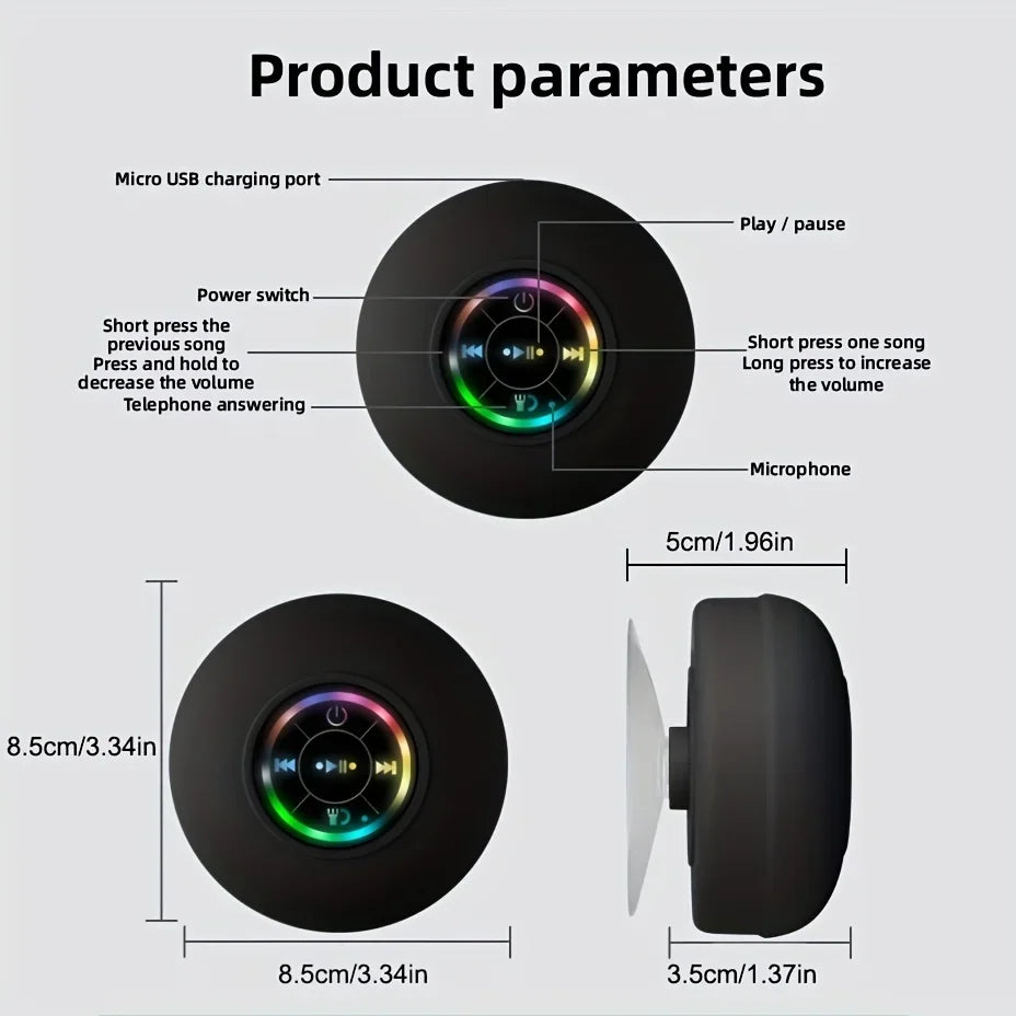 Altavoz de Ducha Soundplash | Impermeable y Inalámbrico | Con Ventosa y Bluetooth 5.0