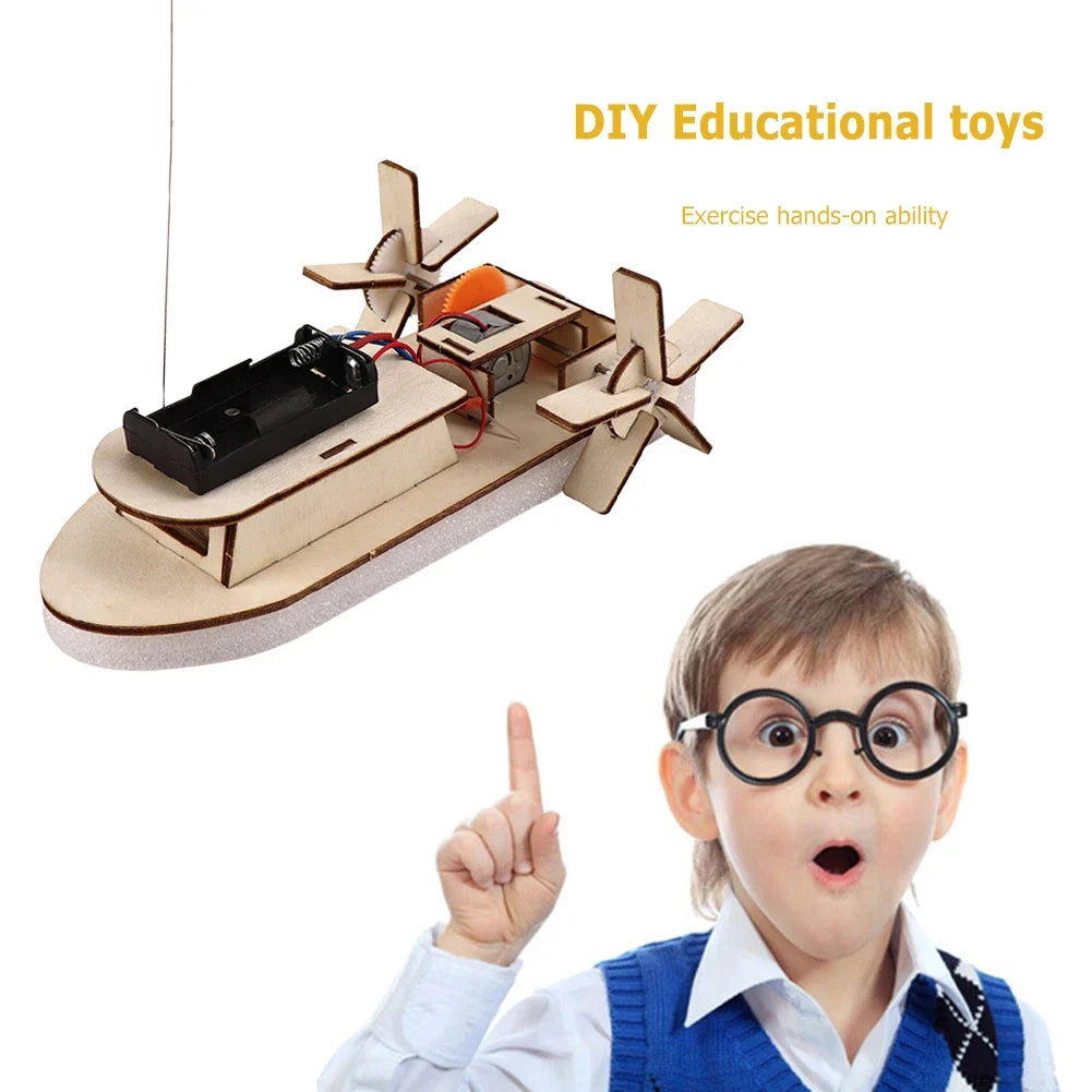 Barco Educativo de Madera DIY – Construye tu Propio Barco Eléctrico de Juguete