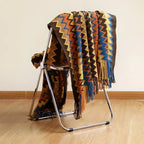 CasaLoom | Manta Boho con Borlas | Óxido | Suave y Ligera