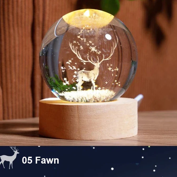 Astranova Galaxy Luz Nocturna | Esfera de Cristal LED con Diseño de Vía Láctea | Luz Cálida | Regalo Creativo para Niños y Adultos