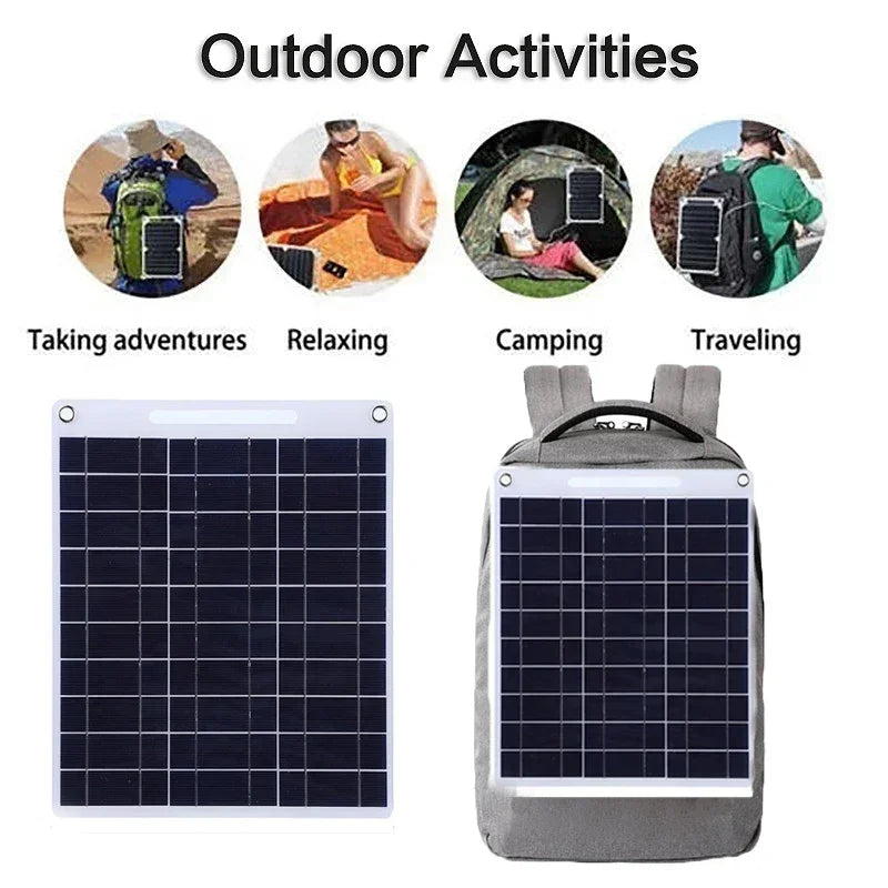Panel solar portátil SOLVION Charge 100W | 5V | Doble USB | Impermeable | Exterior y Camping