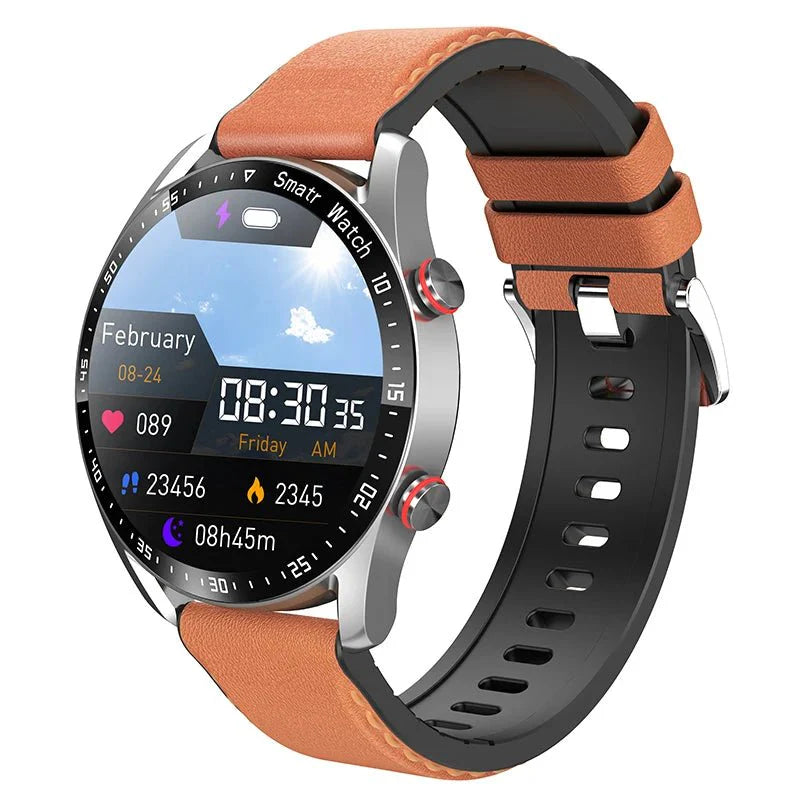 CARDIOTRON – Montre intelligente premium pour hommes avec ECG+PPG et fonction d’appel