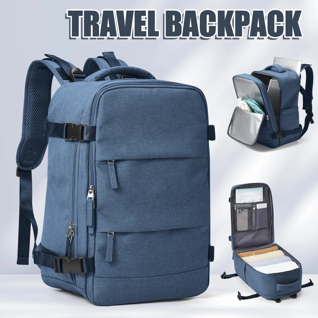 Mochila de viaje Travomate | Impermeable y versátil | Compartimento para laptop de 15,6" | Gran capacidad con separación húmeda-seca