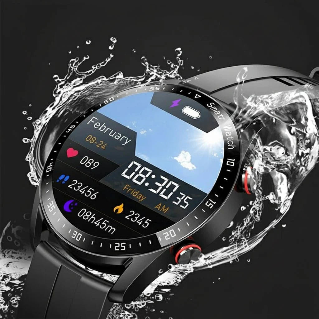 CARDIOTRON – Montre intelligente premium pour hommes avec ECG+PPG et fonction d’appel