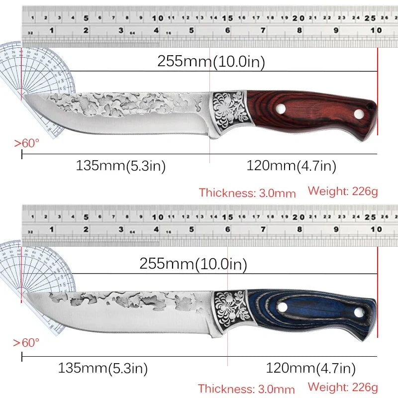 Lisslune | Cuchillo de Chef de Acero Inoxidable Forjado - Cuchillo Versátil para Cocina, Carne, Frutas, BBQ y Deshuesado con Funda