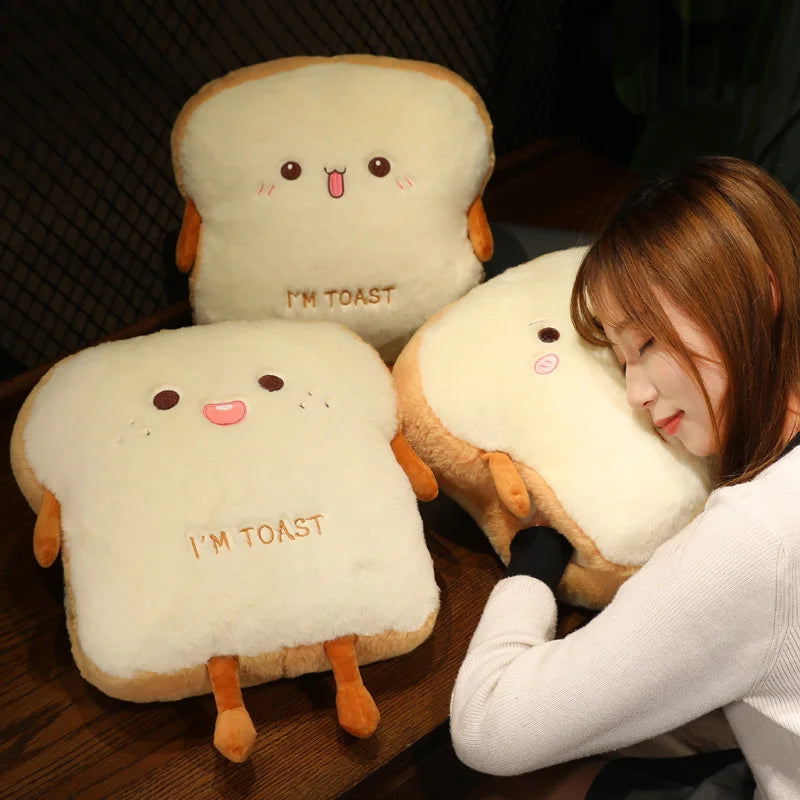 Skorter | Almohada Calentadora de Manos Ultra Suave en Forma de Tostada de Peluche