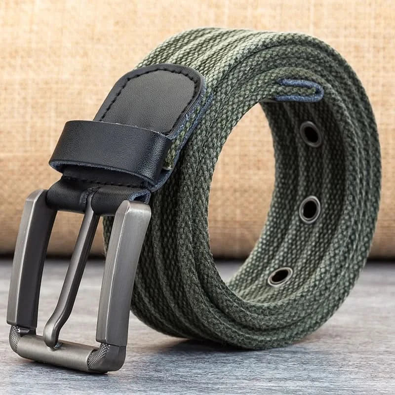 Lisslune | Cinturón de Lona para Hombre – Banda Ajustable Casual a Rayas