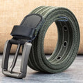 Lisslune | Cinturón de Lona para Hombre – Banda Ajustable Casual a Rayas