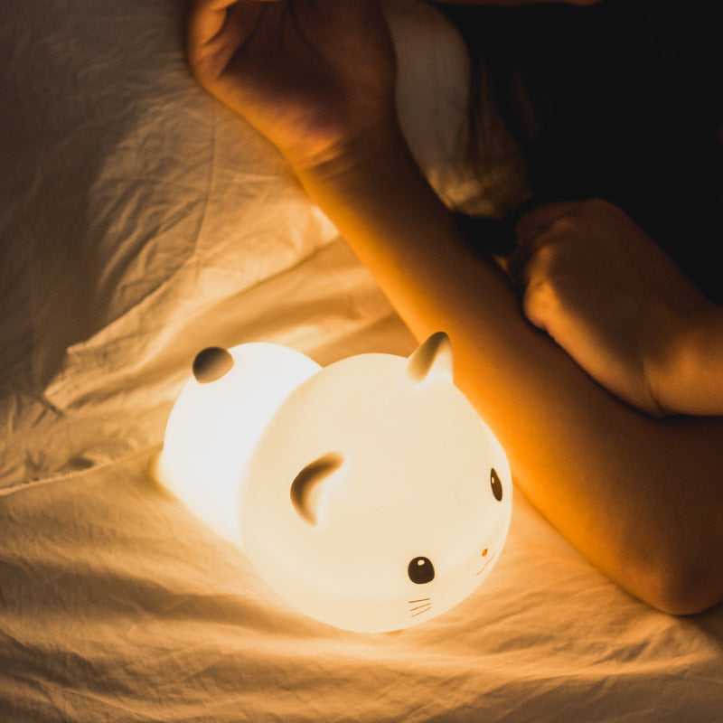 BunnyGlow - Lámpara de mesa en forma de conejo con luz LED suave y control táctil