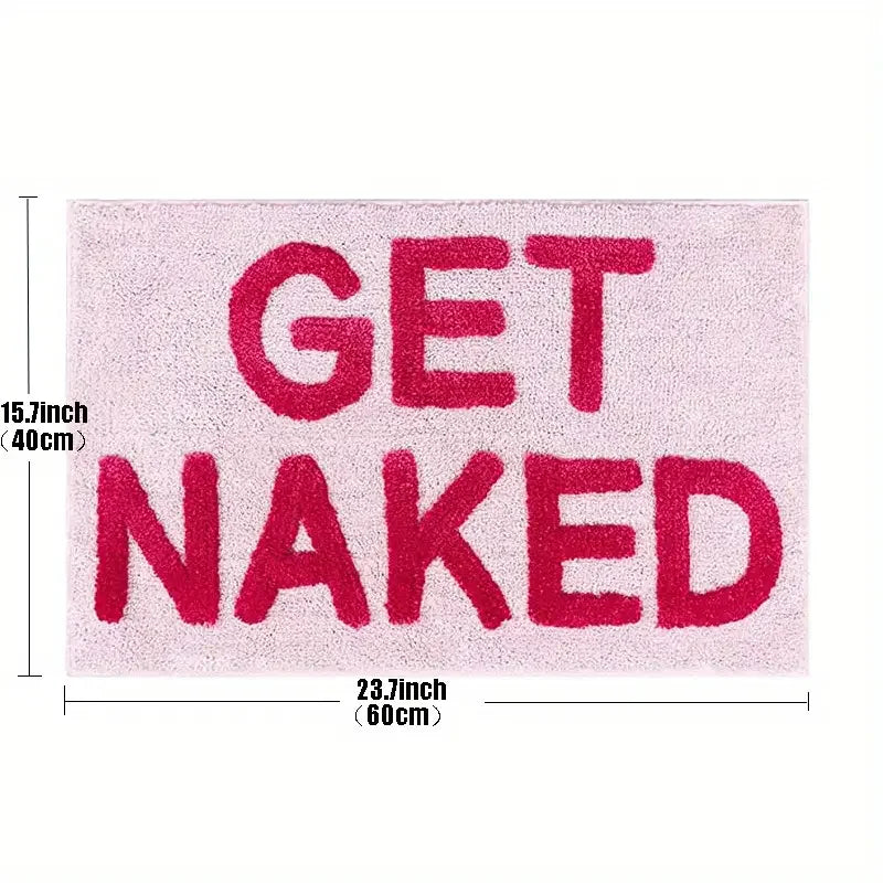 BlushNaked Alfombra de Diseño Acolchada – Rosa "Get Naked" Alfombra para Baño y Sala | Brehn