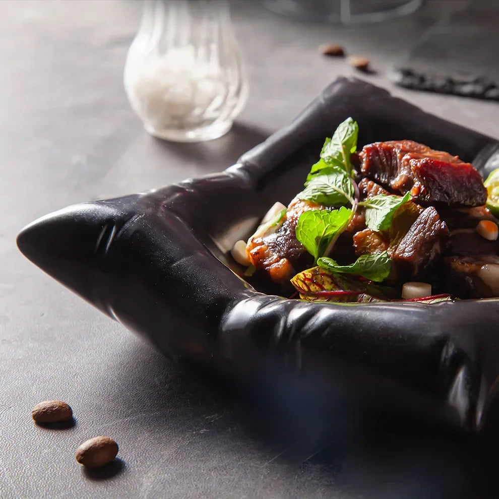 BowLift | Plato de Comida en Forma de Almohada Artística de Cerámica