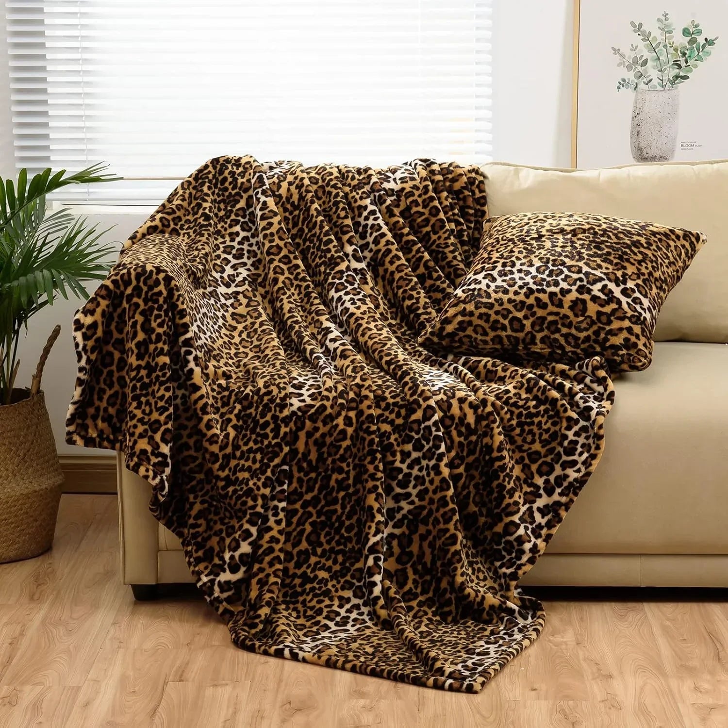 Manta de Forro LeoLuxe | Diseño de Leopardo | Súper Suave y Acogedora | Franela