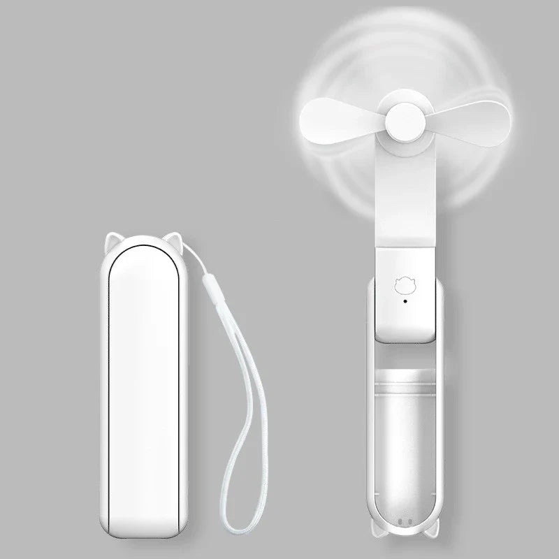Mini Ventilador de Mano Breezella | Recargable por USB | 3 Velocidades | Plegable y Función de Powerbank | Batería de 2000 mAh