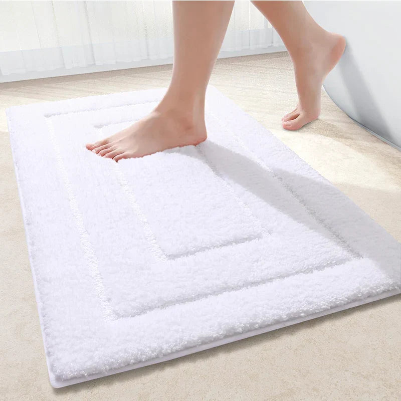 Alfombra de baño de microfibra antideslizante – Alfombra de baño de doble capa | Absorbente y suave | Alfombra de confort | Brehn