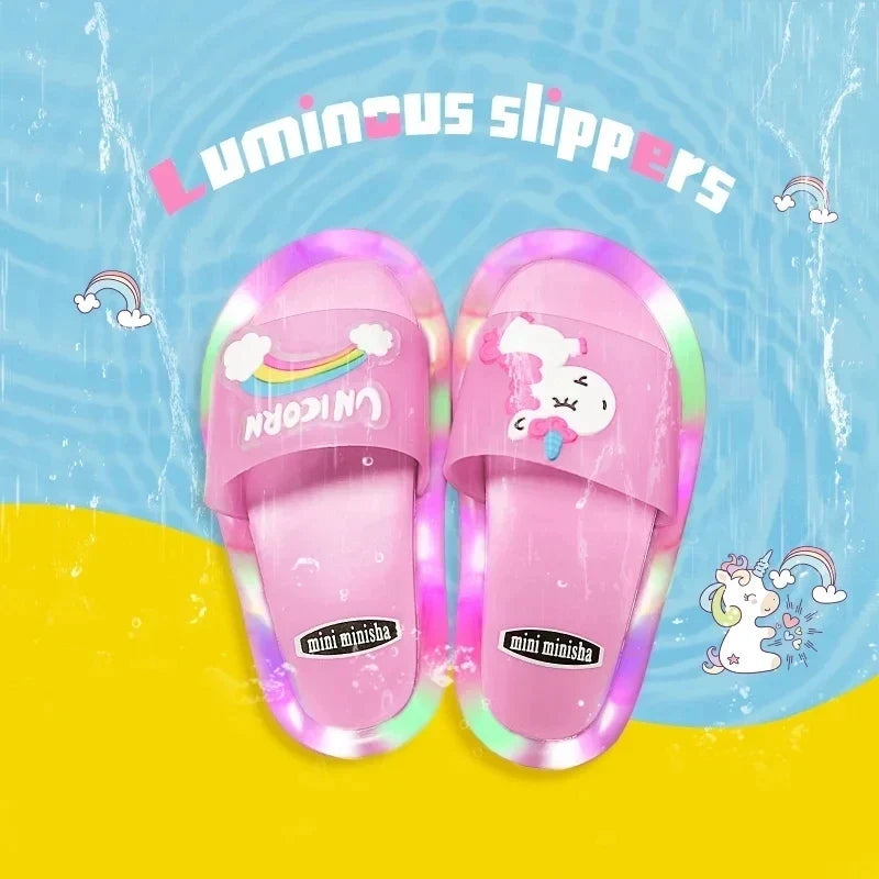 Zapatillas de Unicornio Iluminadas para Niños - Divertidas y Coloridas