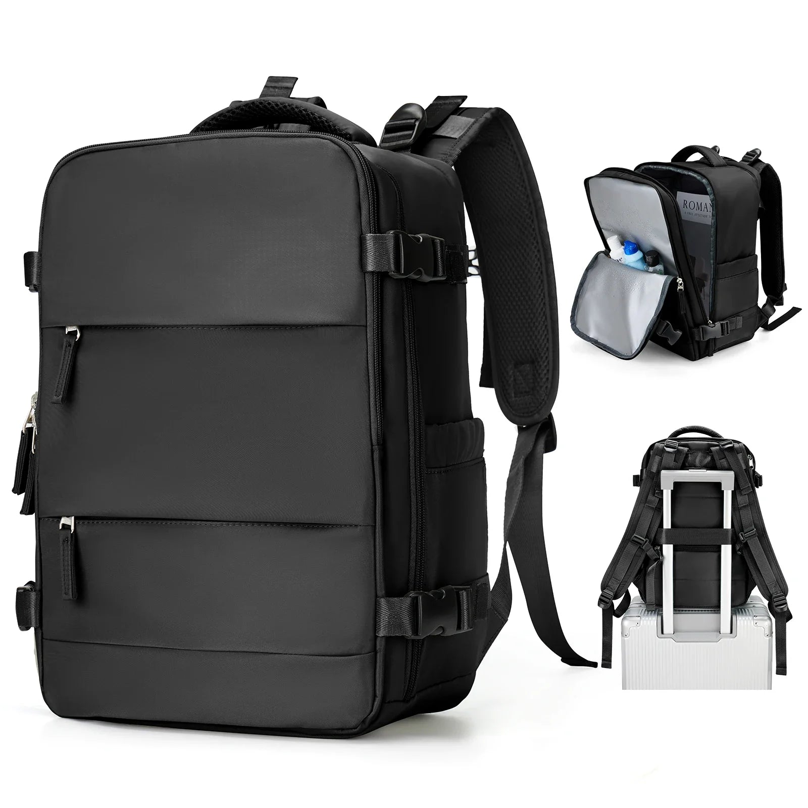 Mochila de viaje Travomate | Impermeable y versátil | Compartimento para laptop de 15,6" | Gran capacidad con separación húmeda-seca