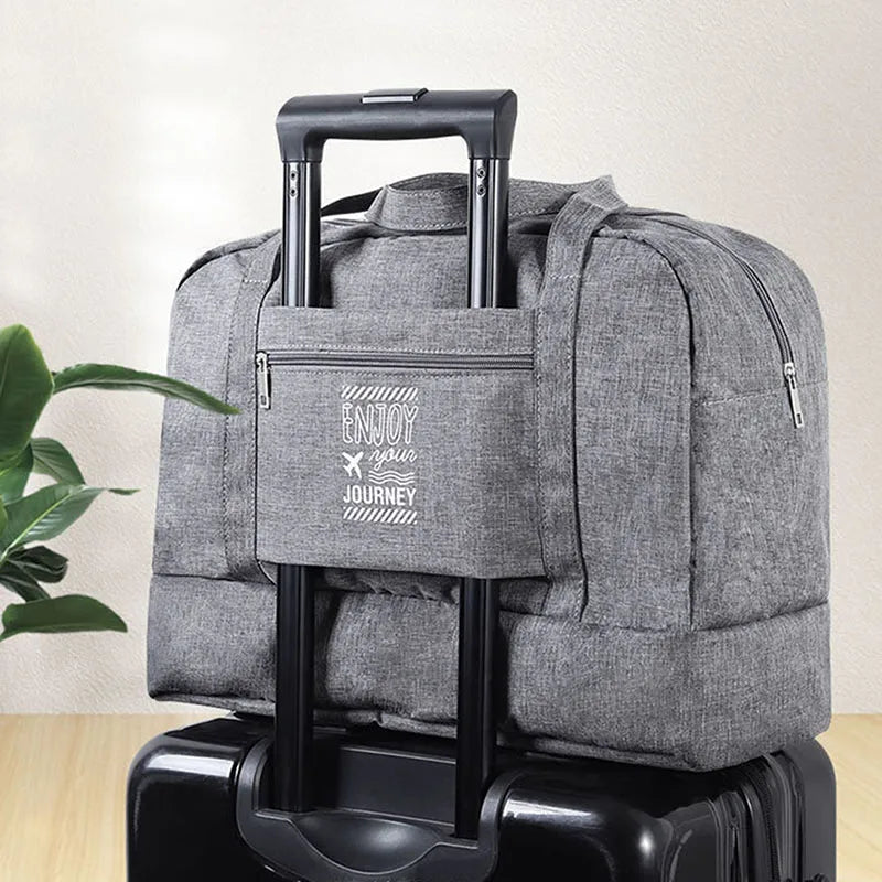 Lugviva Bolsa de Viaje Plegable para Mujeres | Gran Bolsa de Fin de Semana de Tela Oxford | Bolsa de Mano para Viajes, Uso Diario y Deporte