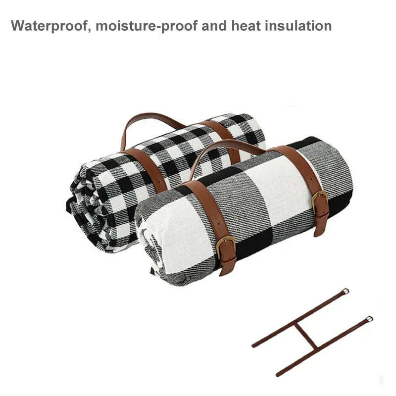 Manta de picnic impermeable con correa de cuero | Brehn