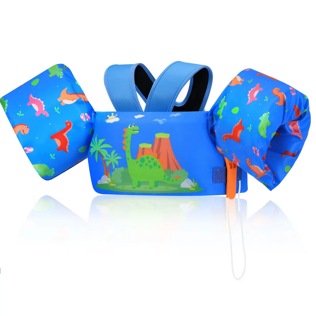 Kalsten | Chaleco de Flotación de Espuma para Niños con Manguitos y Silbato de Seguridad para Nadar y Hacer Kayak