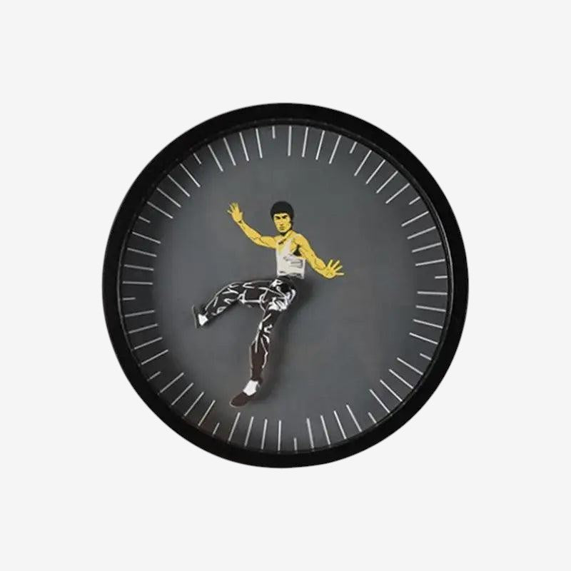 KungFuTick - Reloj de Pared con Forma Redonda y Diseño Inspirado en Kungfu