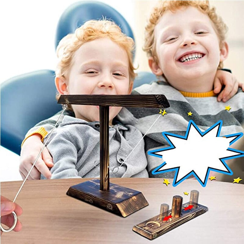 Juego de lanzamiento de anillos de madera
