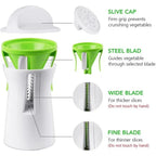 VeggiTwist Cortador Espiral | Para Verduras y Queso | Manual y Compacto | Acero Inoxidable y Plástico Libre de BPA