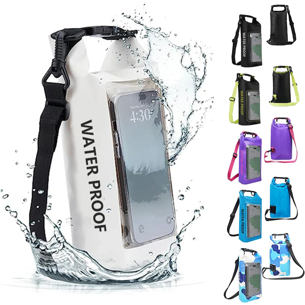 AquaVault Bolsa Impermeable de 2L | Con Ventana Táctil | Bolsa de Exterior para Kayak, Senderismo y Deportes Acuáticos