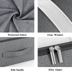 Livono Bolsa de Almacenamiento | Extra Grande y Plegable | Con Ventana Transparente y Cremallera | Tejido Cationico Gris