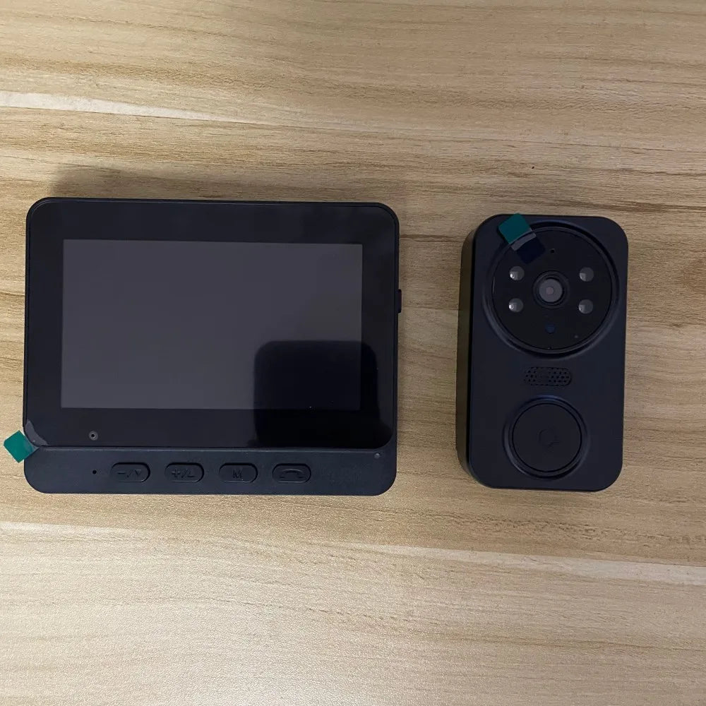 Timbre de video inalámbrico con pantalla IPS de 4.3" y visión nocturna