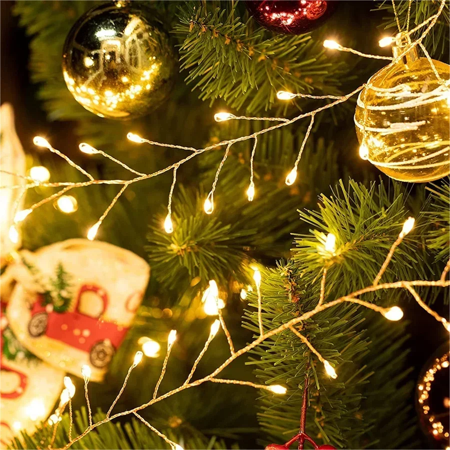 Cadena de luces LED Cluster Lumistra | Blanco cálido y blanco frío | 36 m de alambre plateado | Impermeable IP44 | Para Navidad, bodas y fiestas