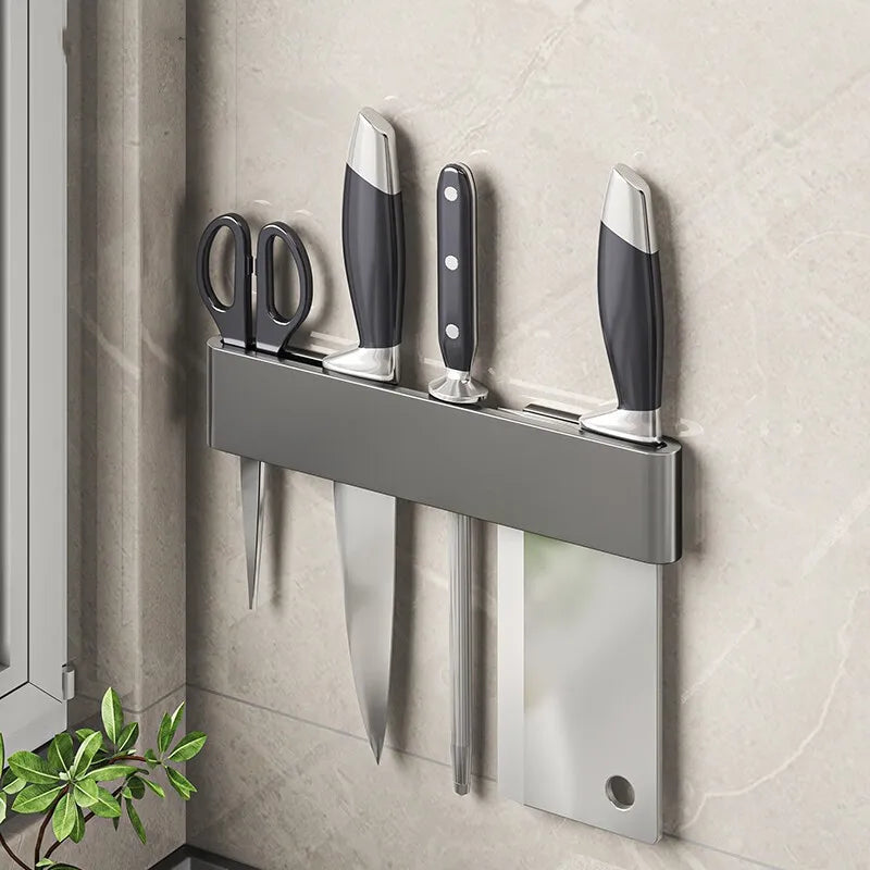 Skanto | Soporte para cuchillos – Knifey – Acero inoxidable – Estante multifuncional