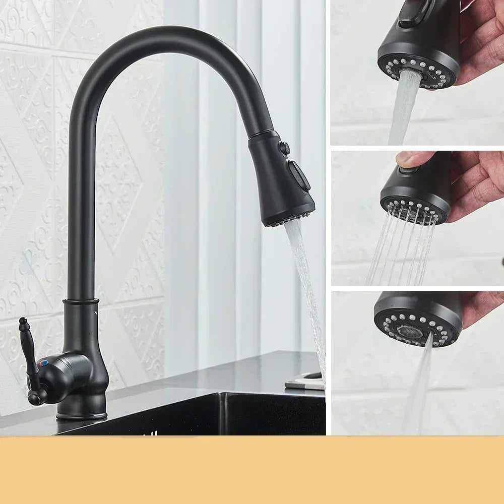 BowLift | Grifo de Cocina VintageTap de Bronce Antiguo – Grifo Mezclador de Estilo Retro con Pico Giratorio