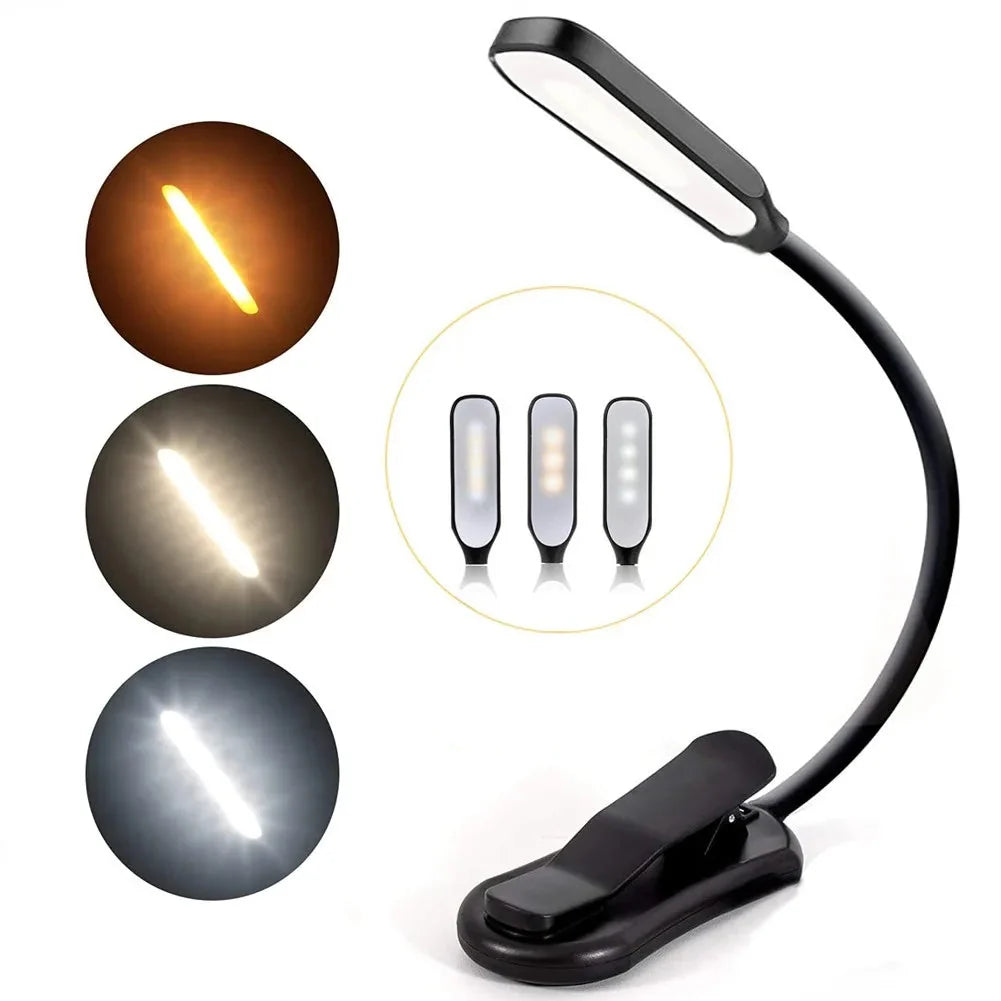 LumiLeaf 7 LED Lámpara de Lectura | Recargable por USB | 3 Temperaturas de Color y 9 Niveles de Brillo | Flexible y Amigable con los Ojos