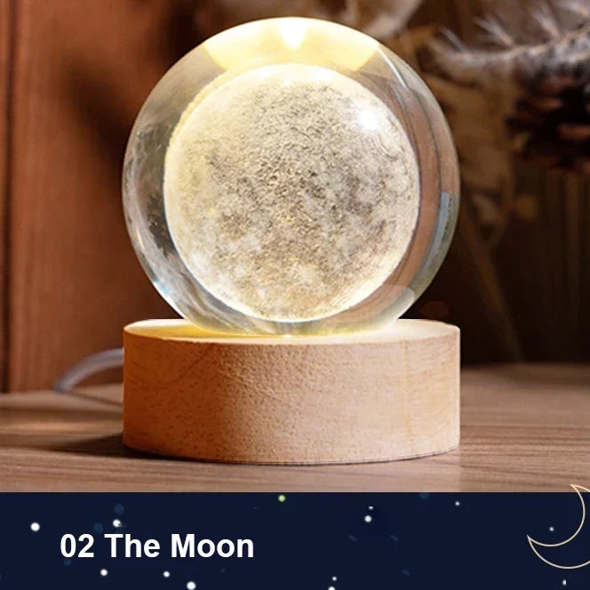 Astranova Galaxy Luz Nocturna | Esfera de Cristal LED con Diseño de Vía Láctea | Luz Cálida | Regalo Creativo para Niños y Adultos
