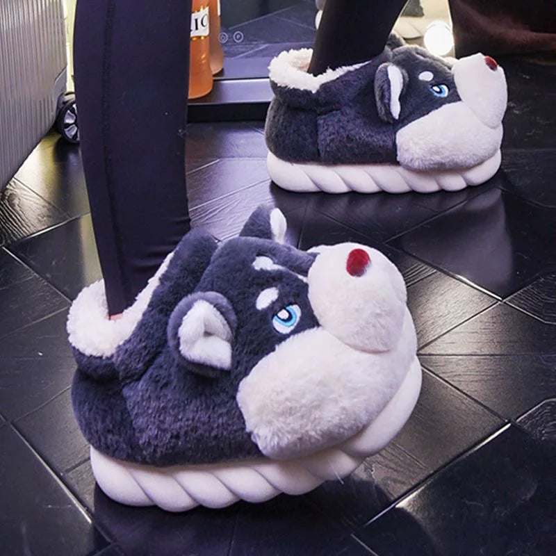 Pantuflas de Peluche de Husky – Para Calidez y Alegría en Casa