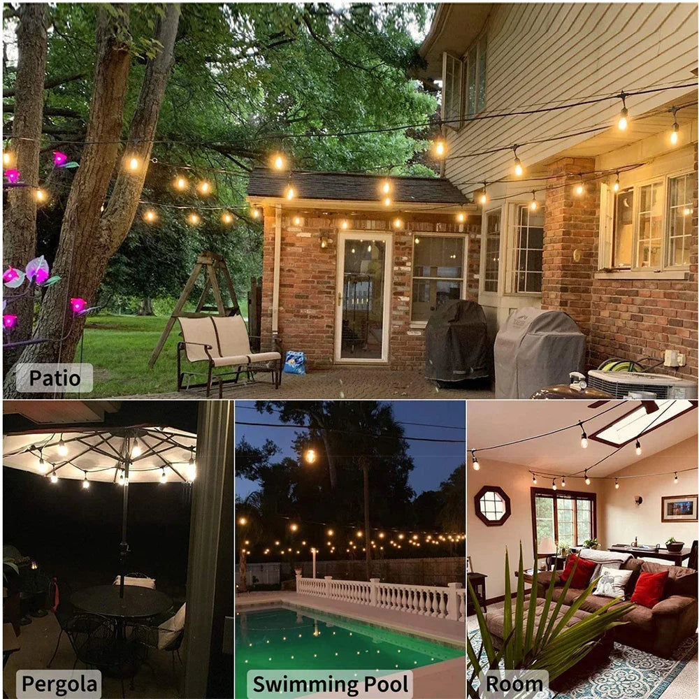 Cadena de luces LED Solar SolaLuma | Impermeable IP44 | Para jardín, terraza y camping | Iluminación automática