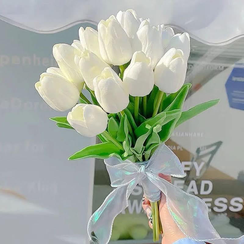Ramo de Tulipanes Artificiales con Flores Realistas