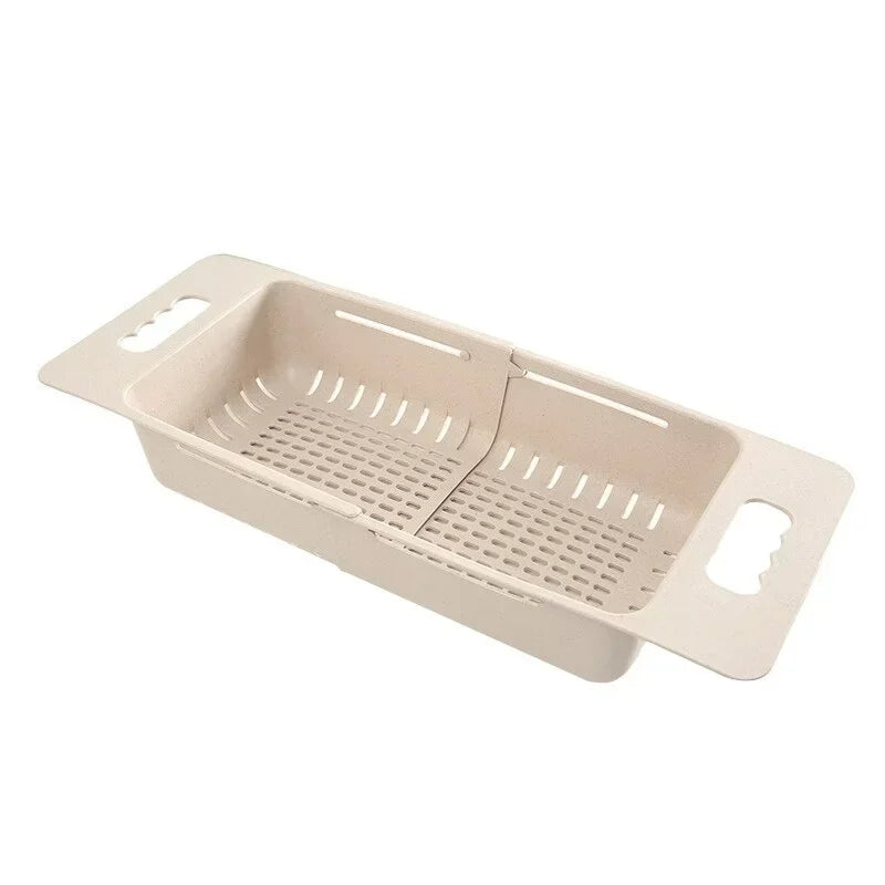 FlexDrain Escurridor de Cocina – Organizador de Fregadero Ajustable | Drenaje Automático & Deshidratador de Frutas y Verduras | Accesorios de Cocina Ahorra Espacio | Brehn