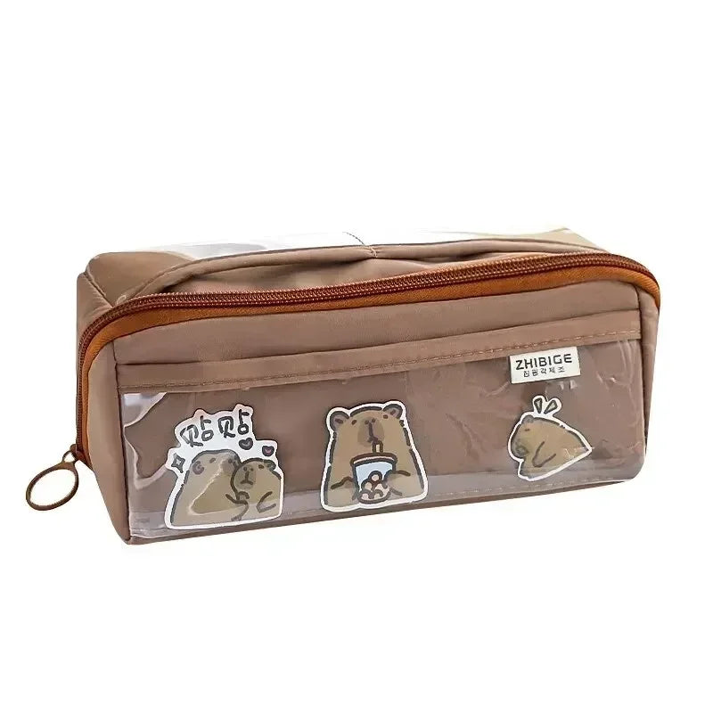 Estuche de lápices KIDZORA CrystalBag | Transparente y versátil | Diseño de 10 compartimentos | Gran capacidad para la escuela y el ocio