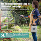 SPRAYMATE Pro Pulverizador a Batería | Botella de Spray de 5 L para Hombro | Carga USB & Boquilla Ajustable | Para Jardín, Limpieza & Control de Malezas