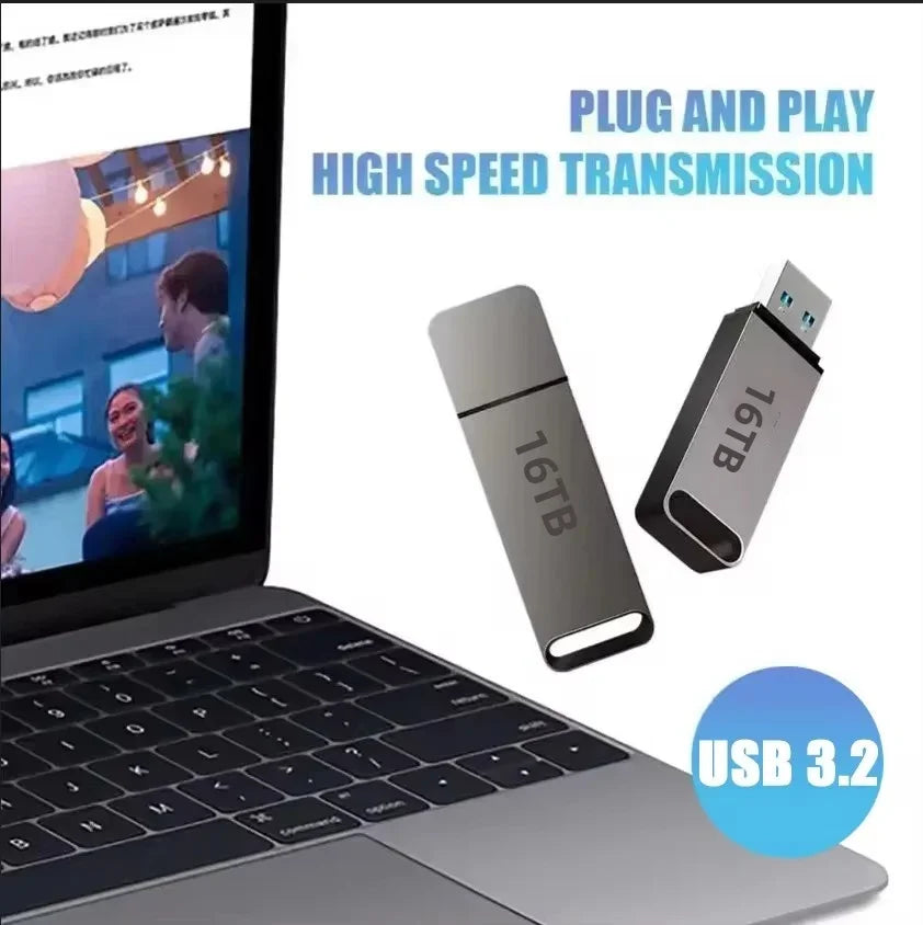 USB 3.2 Flash Drive | Alta Velocidad, Carcasa de Metal Duradera e Impermeable para Windows y Mac OS