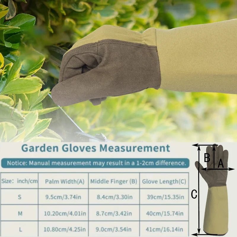Guantes de Jardinería FLORAHAND | Resistente a Espinas y Transpirable | Guantes Largos para Rosales para Mujeres | 1 Par