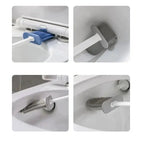 Cepillo de inodoro HygieBrush DuoClean | Set de cepillo de inodoro 2 en 1 de silicona con soporte de pared | Antibacteriano y ahorra espacio