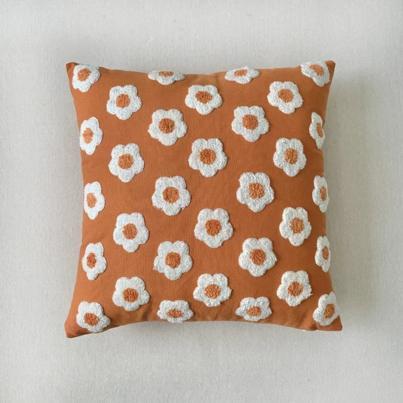 Funda de cojín Jacquard con bordado 45 x 45 cm