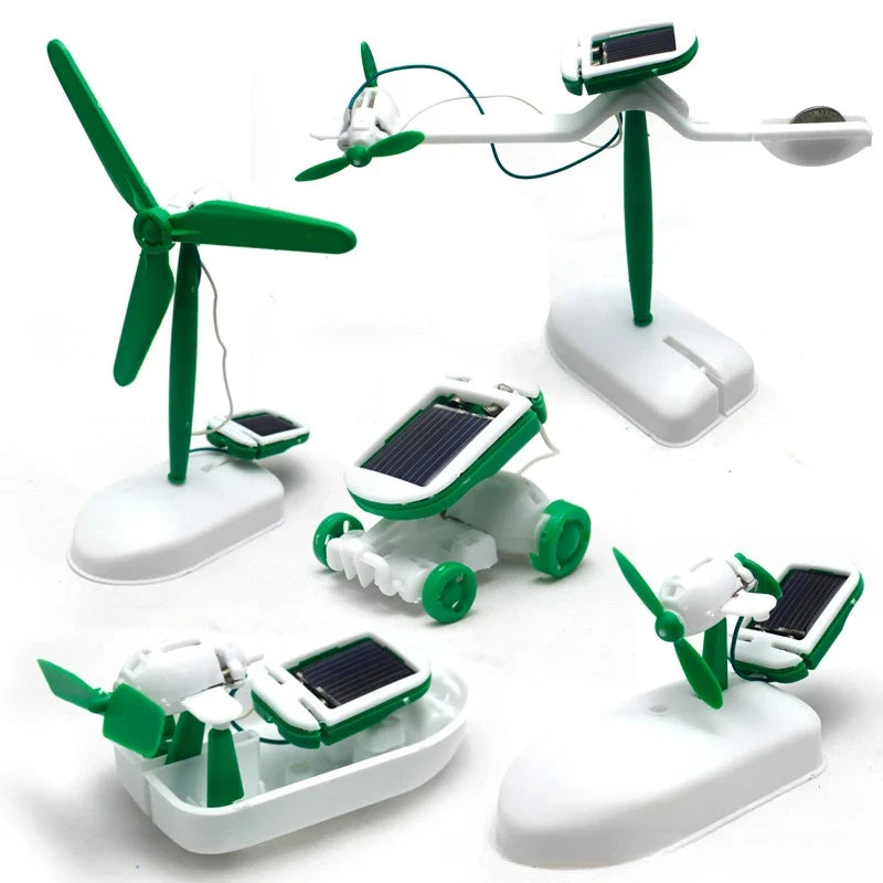 Kit de Robot Solar 6 en 1 – Construye y Aprende con Veleros, Molinos de Viento, Coches y Más
