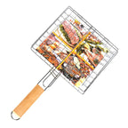 BBQGrid | Parrilla portátil con mango | Ideal para pescado, verduras y camarones | Acero inoxidable