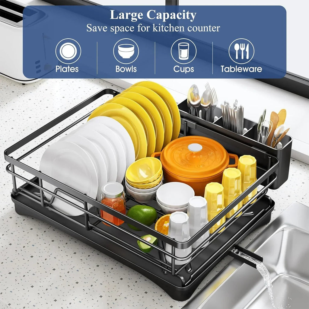Escurridor de Platos con Bandeja y Gran Soporte para Utensilios – Nova